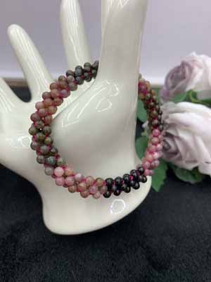 Tourmaline braided cord bracelet