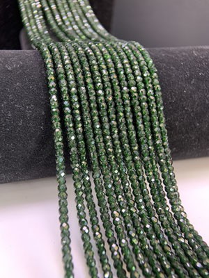 Green Sandstone Abacus Beads (2mm & 3mm) Semi-Finished Long Chain 39cm
