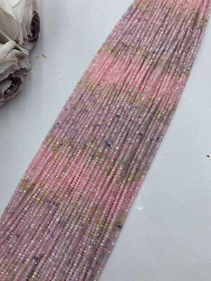 Morganite Gradient 2×3mm Faceted Long Strand 38cm
