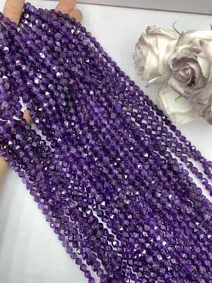 Amethyst Faceted Cut 8mm 38cm Long Chain_001