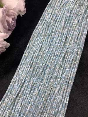 Grade A Larimar Cube Beads 3×3mm, 38cm Long Chain