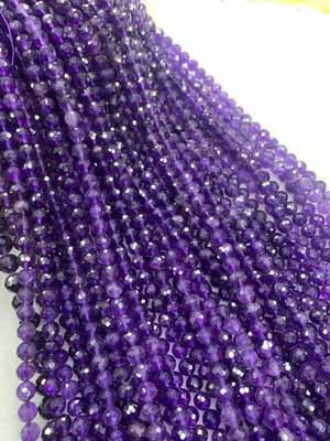 Amethyst 128 Faceted Cut 8mm Semi-Finished Long Chain 38cm