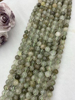 Greenblue Tourmaline Rutilated Long Chain, Semi-Finished 38cm