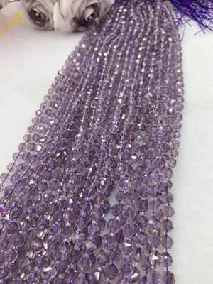 Amethyst Faceless Beads (about 6-7mm per bead), Long Chain 38cm