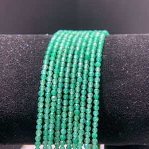 Green Agate Faceted Beads Semi-Finished Long Chain (Size: 2-3mm) 39cm