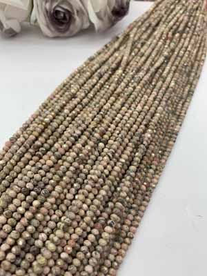 Argentina Rhodochrosite Abacus Beads 3×4mm, 38cm Long Chain