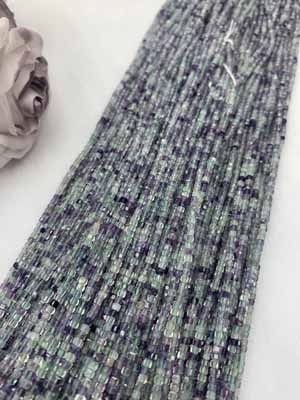 Fluorite Cube Beads 2×2mm Long Chain, 38cm