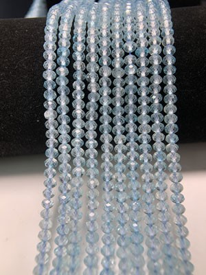 Blue Topaz Abacus Beads (4mm), Semi-Finished Long Chain 39cm