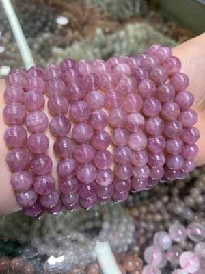 Purple Madagascar Rose Quartz Bracelet 8mm–10mm
