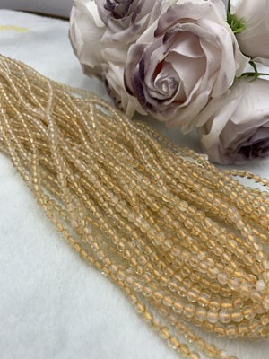 Citrine 3-loop bracelet, 4mm beads