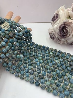 Blue Apatite Lucky Lu Lu Tong 10mm, Long Chain 38cm