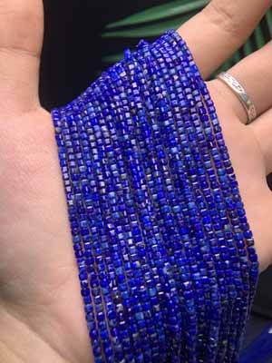 Lapis lazuli sugar cube (2mm+) semi-finished long chain 39cm_001