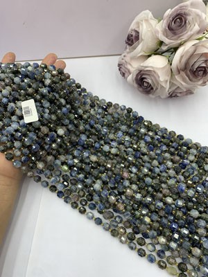 Blue Kyanite Lucky Bead 10mm, Long Chain 38cm