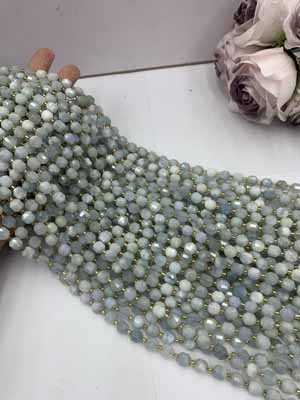 Aquamarine lulutong 8mm, 38cm long chain.