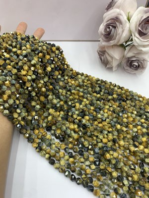 Dream Tiger Eye Faceted Cut 8mm, 38cm long strand