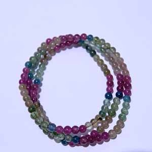Small Size, Bright Color, Standard Color Tourmaline (4.2mm) Multi-loop Bracelet
