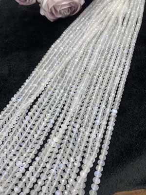 Blue Moonstone Abacus Beads 4×6mm, 38cm Long Chain