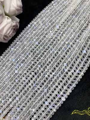 3A Blue Moonstone Abacus Beads 6×8mm, 38cm Long Chain