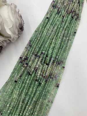 Fluorite Gradient Abacus Beads 3×4mm Long Chain, 38cm