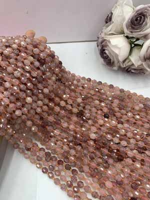 Strawberry quartz lulutong 10mm, 38cm long chain.