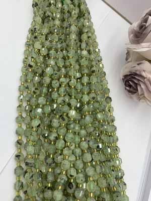 Prehnite Lulutong Beads 8mm, 38cm long strand