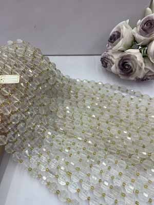 Milky White Crystal Lulutong 12mm, 38cm long strand