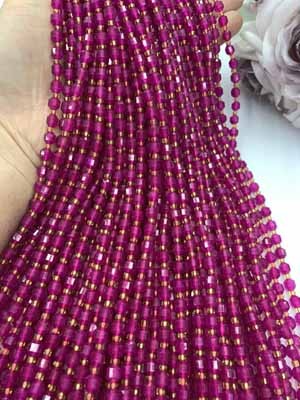 High-imitation ruby lulutong 6mm, 38cm long chain.