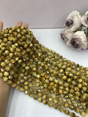 Golden Tiger Eye Lulutong 12mm, Long Chain 38cm