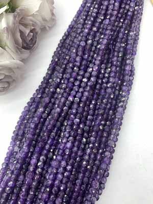 Amethyst Cube 6×6mm Long Chain 38cm