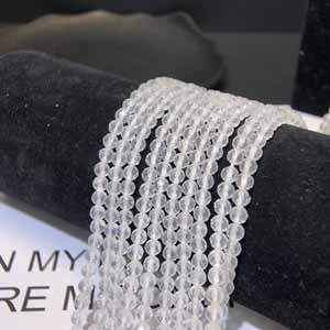 White crystal diamond-cut long chain (3-4mm) semi-finished, 39cm.