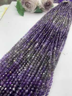Amethyst Gradient Cut 4mm Semi-Finished Long Chain 38cm