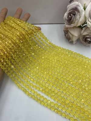 Optimized Citrine Diamond Cut 8mm Long Chain, 38cm