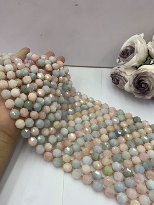 Morganite Lulu Tong 12mm, 38cm Long Strand