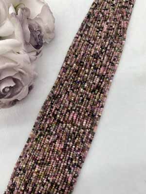 Tourmaline abacus beads 2x3mm, long chain 38cm