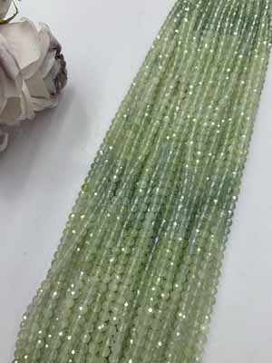 Prehnite Gradient 5mm Faceted Long Strand 38cm
