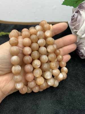 Orange moonstone bracelet 10mm.