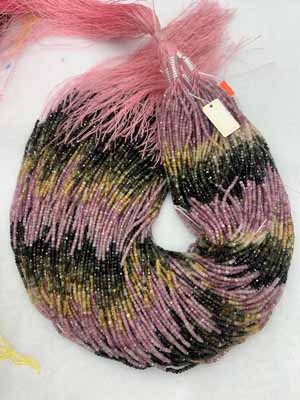 Tourmaline gradient sugar cube 2x2mm, long chain 38cm