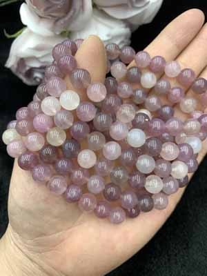 Purple Madagascar Rose Quartz 8mm Bracelet