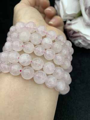Rose quartz 6mm, 8mm, 10mm.
