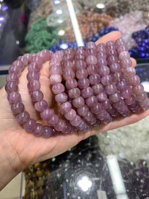 Purple Madagascar Rose Quartz Old Beads 6–8 Bracelet_001