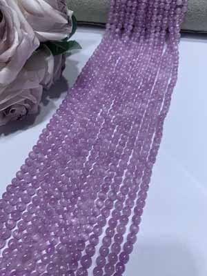 Kunzite 6mm Semi-Finished Long Chain, 38cm