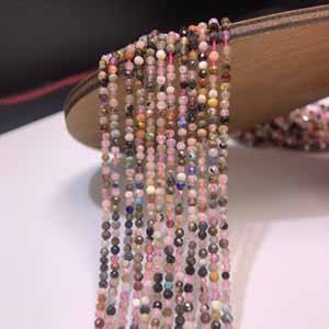 Multi-gem diamond cut long chain (2mm) semi-finished. 39cm.