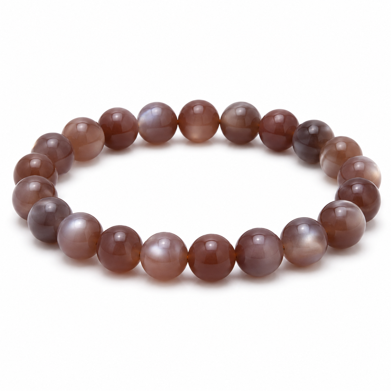 Bestseller Maillard color scheme moonstone (9.3mm) single-strand bracelet.
