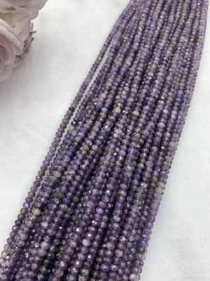 Amethyst Abacus Bead 3×5mm, 38cm Long Chain