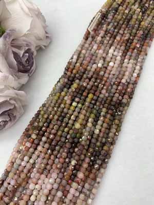 Salt Plain Agate Sugar Cube Beads 4×4mm Long Chain 38cm