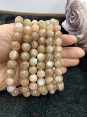Orange moonstone bracelet 8mm.