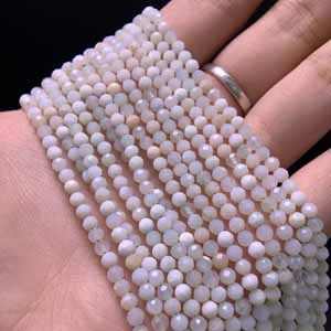 High-quality green opal diamond cut (3mm) semi-finished long chain 39cm.