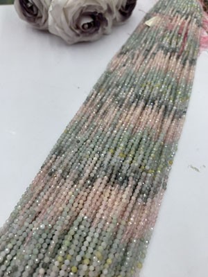 Morganite Gradient 2mm Faceted Long Strand 38cm