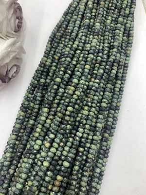 Bird's Eye Jasper Abacus Beads 4×6mm Long Chain 38cm