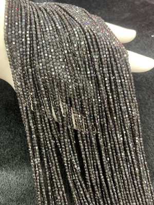 Golden Obsidian Square Beads 2×2mm, Long Chain 38cm